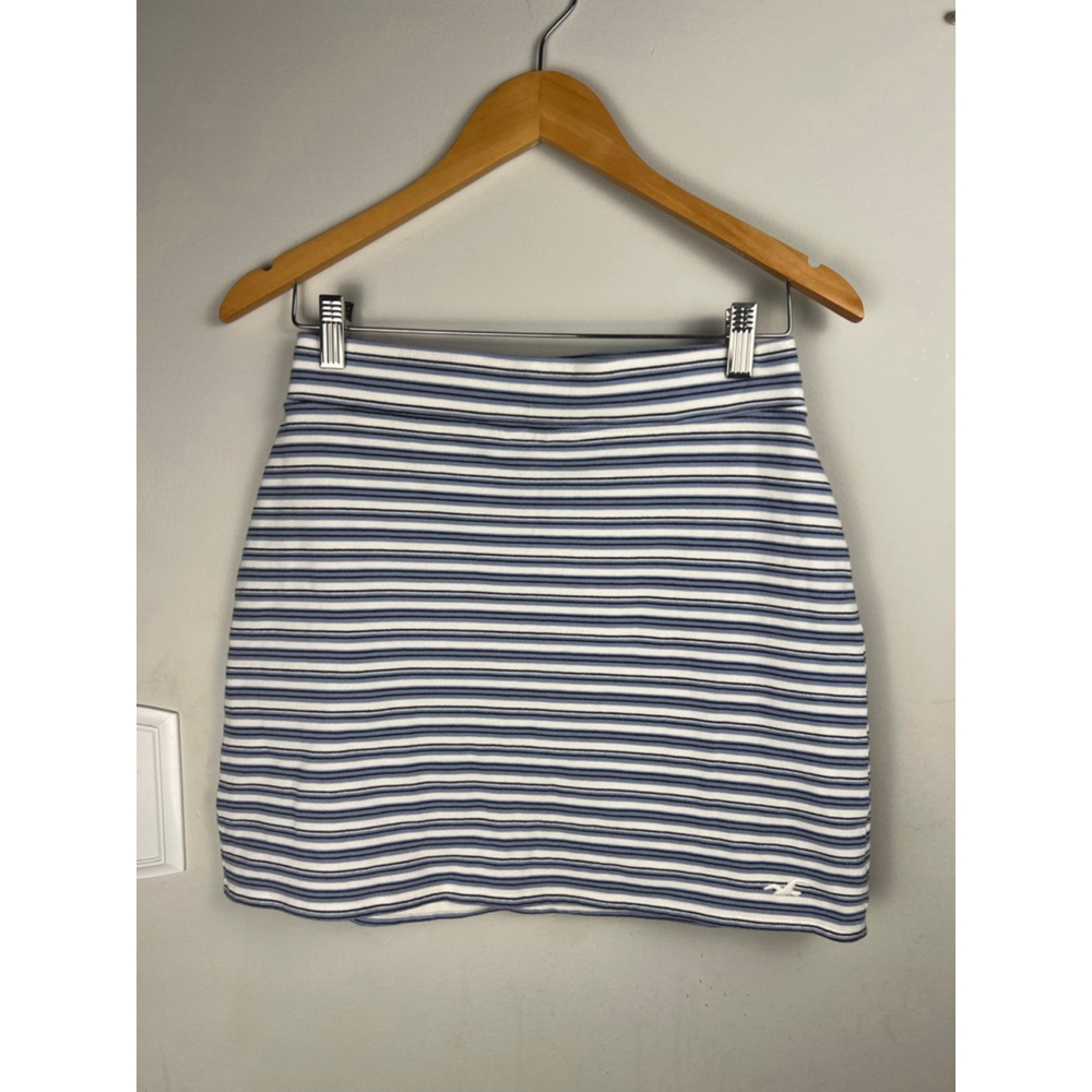 Women's Hollister Striped Mini Skirt Blue/White Size S Ultra High Rise Preppy